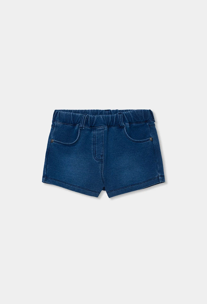 Blaue Denim-Fleece-Shorts Mädchen
