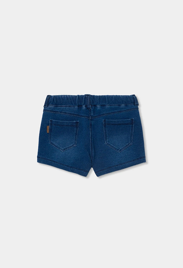 Blue denim fleece shorts