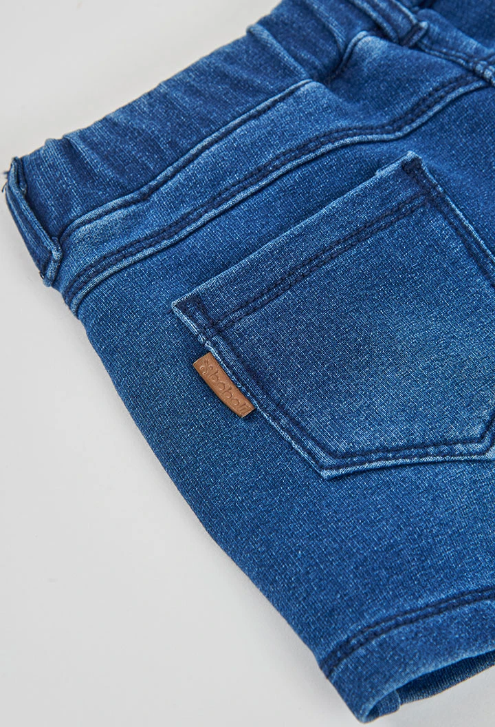 Blaue Denim-Fleece-Shorts Mädchen
