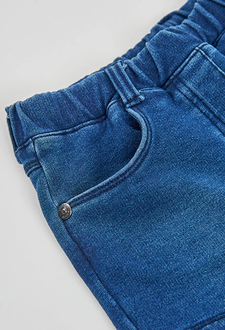 Blaue Denim-Fleece-Shorts Mädchen