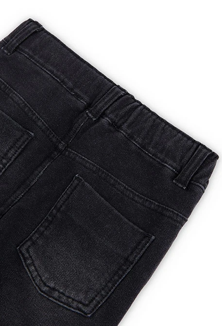 Pantalón niña felpa denim negro