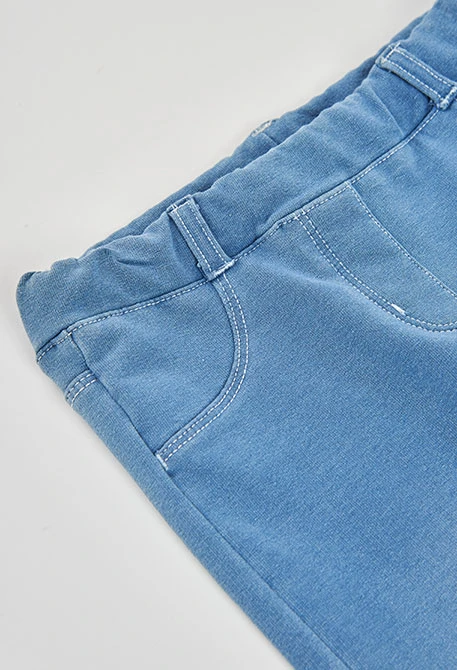 Girls´ bleach denim fleece trousers