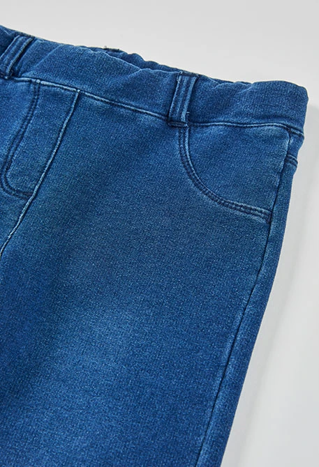 Pantalón niña felpa denim azul