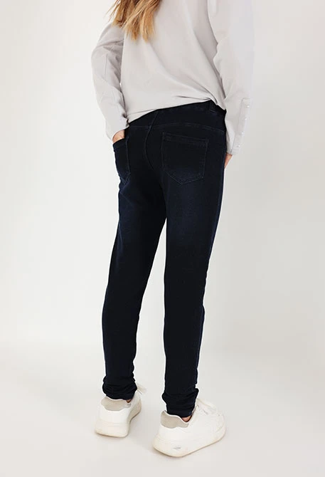Pantaloni bambina in felpa denim blu navy