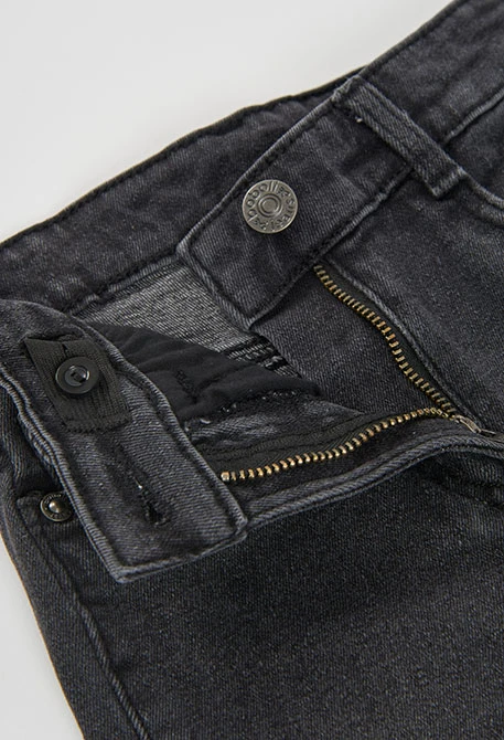 Pantalón niña denim elástico negro