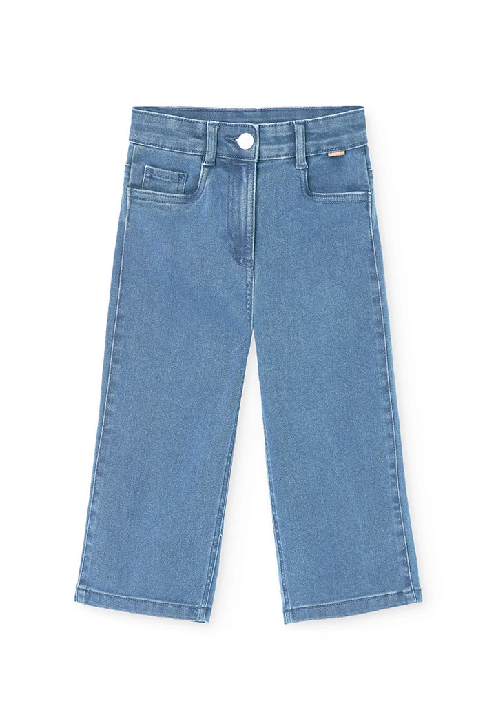 Pantalon fille en denim stretch bleach
