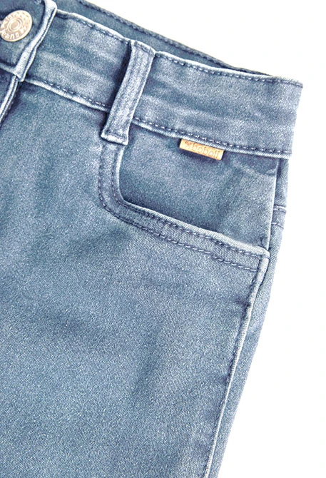 Pantalón niña denim elástico bleach