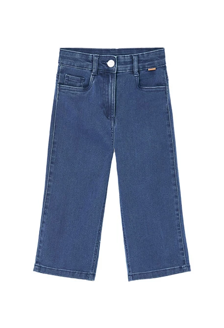 Pantalón niña denim elástico azul