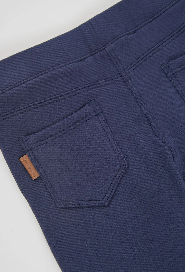 Pantalon en molleton fille bleu marine
