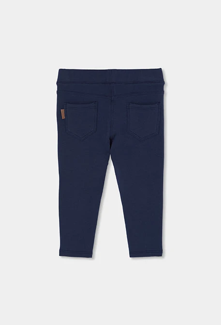 Pantalón felpa niña azul marino
