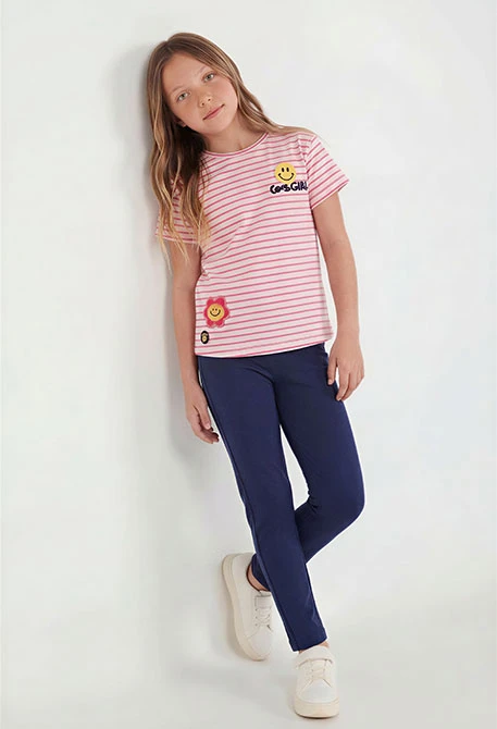 Pantalon en molleton fille bleu marine