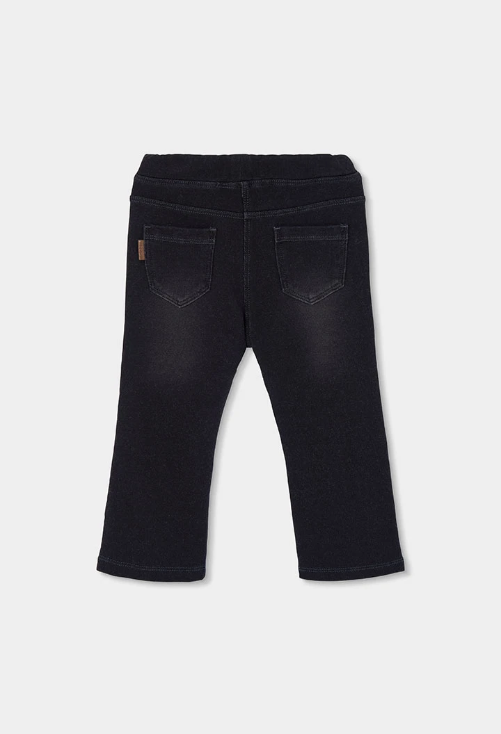 Pantalon molleton denim fille noir