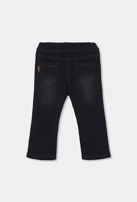 Pantalon molleton denim fille noir