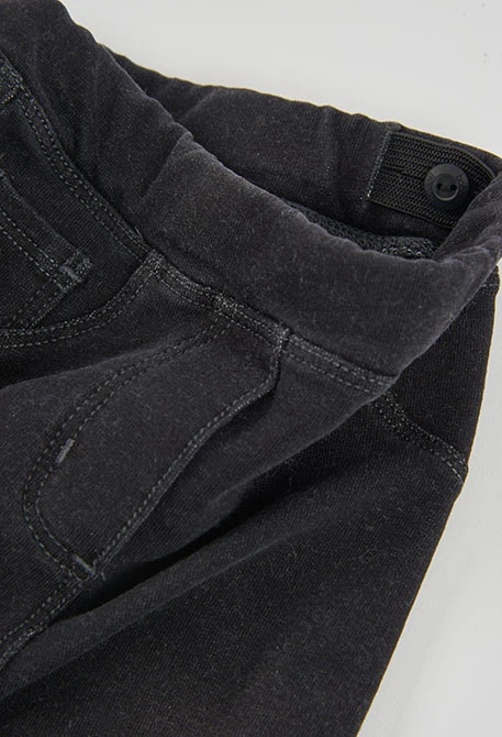 Pantalon molleton denim fille noir