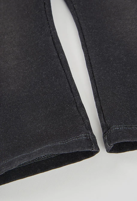 Pantalon molleton denim fille noir
