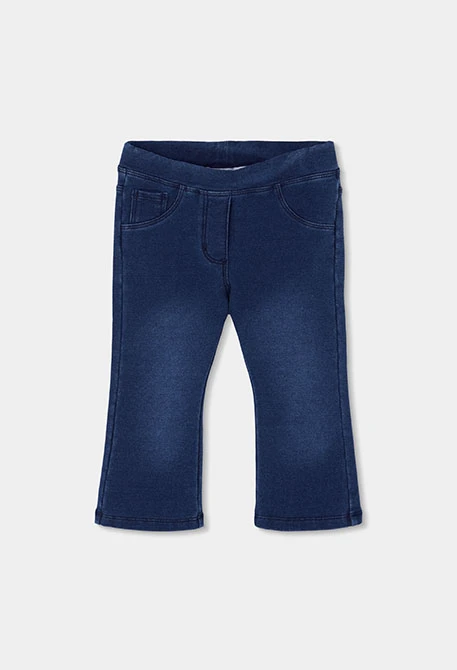 Pantaló pelfa denim nena blau acampanat