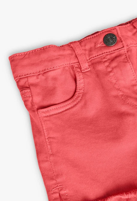 Short de sarga elástica para niña en color fresa