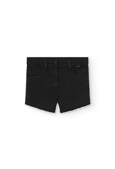 Short in sargia elastica per bambina di colore nero