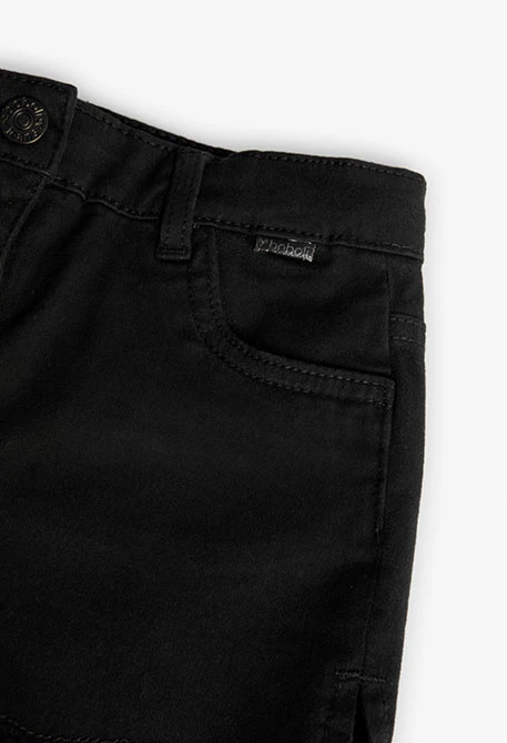 Short de sarja elàstica per a nena en color negre