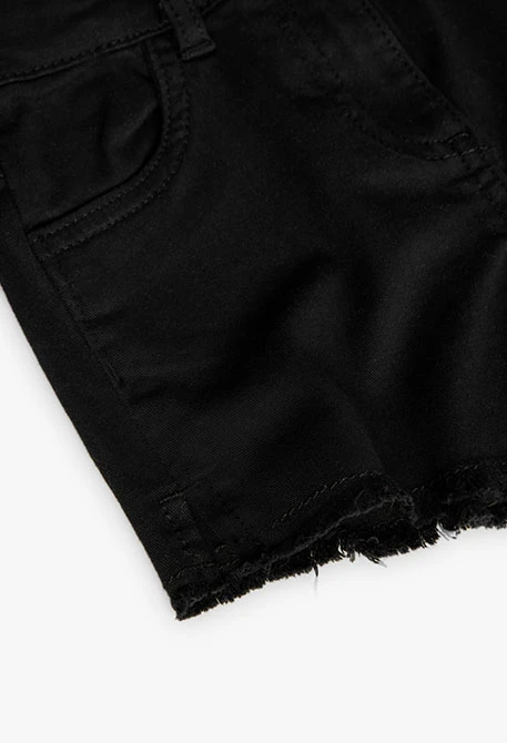 Short de sarja elàstica per a nena en color negre