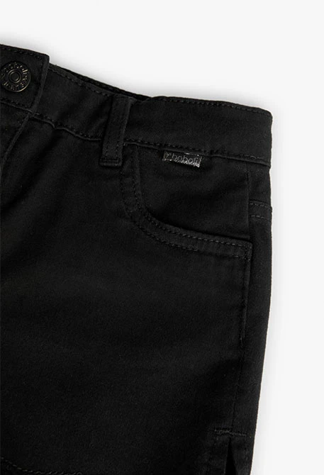 Short de sarga elástica para niña en color negro