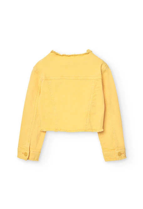 Cazadora de sarga elástica para niña en color amarillo