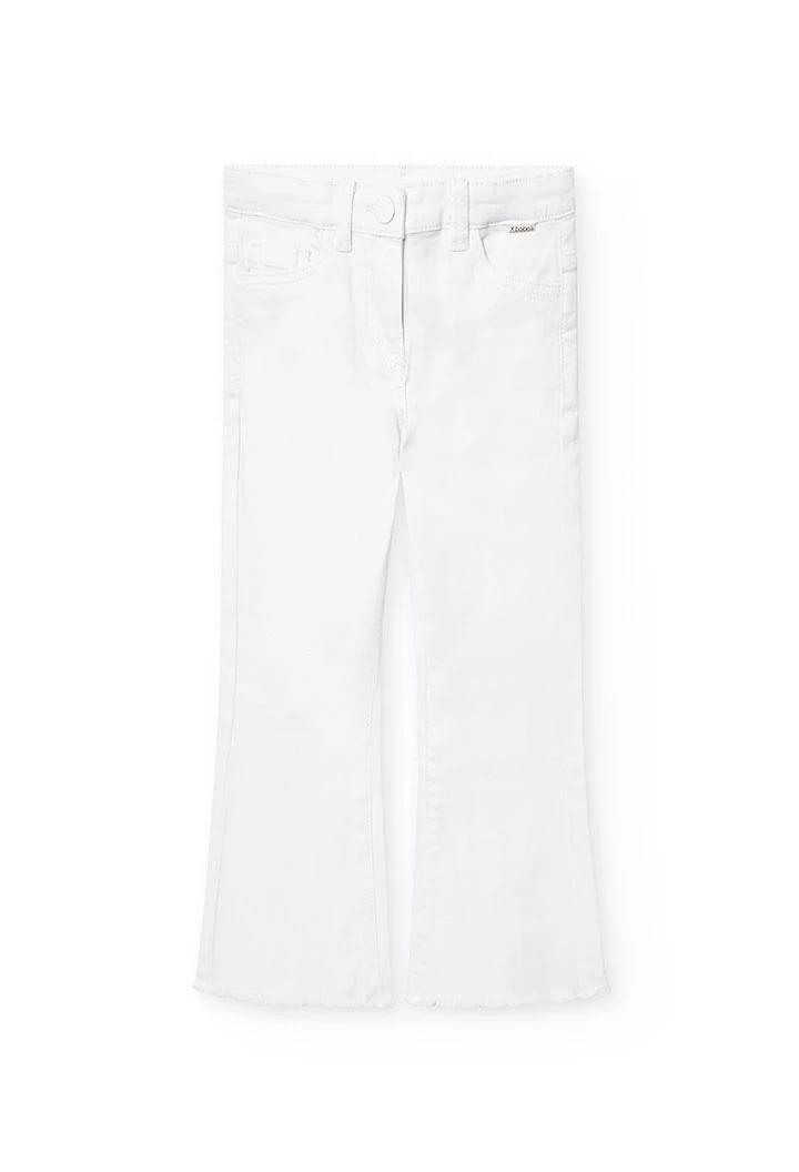 Pantaloni svasati da bambina di colore bianco