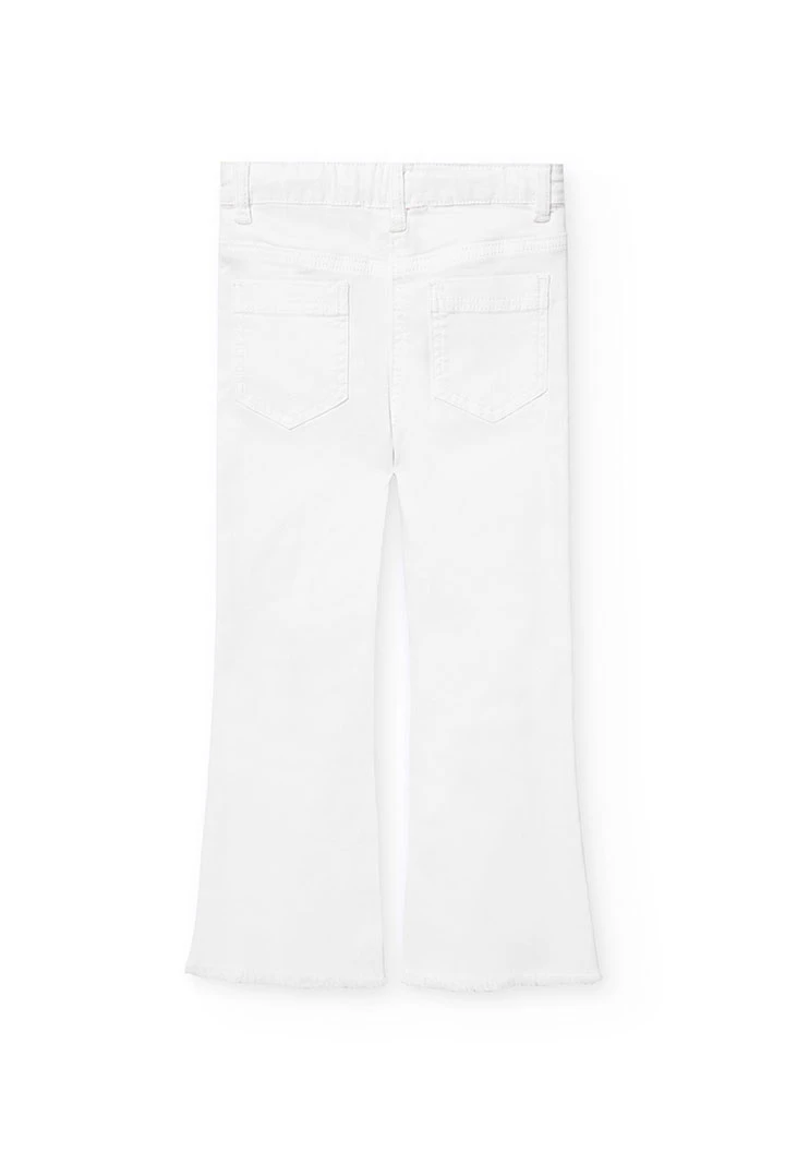 Pantaloni svasati da bambina di colore bianco