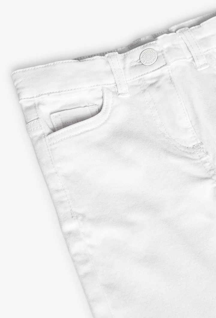Pantaloni svasati da bambina di colore bianco