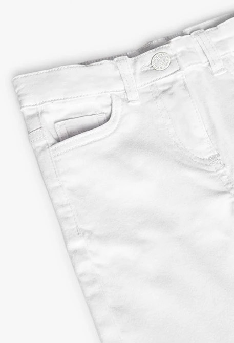 Pantalón acampanado para niña en color blanco