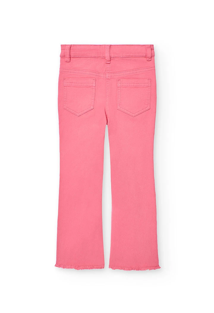 Pantalón acampanado para niña en color fresa