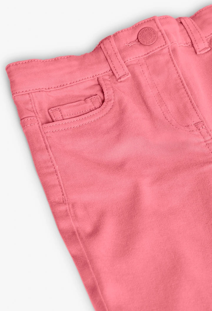 Pantalon évasé pour filles couleur fraise