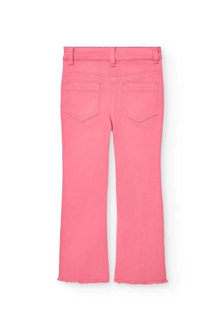 Pantalón acampanado para niña en color fresa