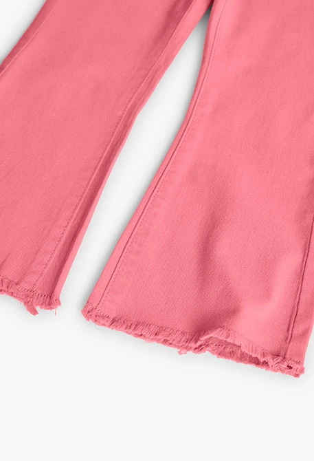 Pantalón acampanado para niña en color fresa