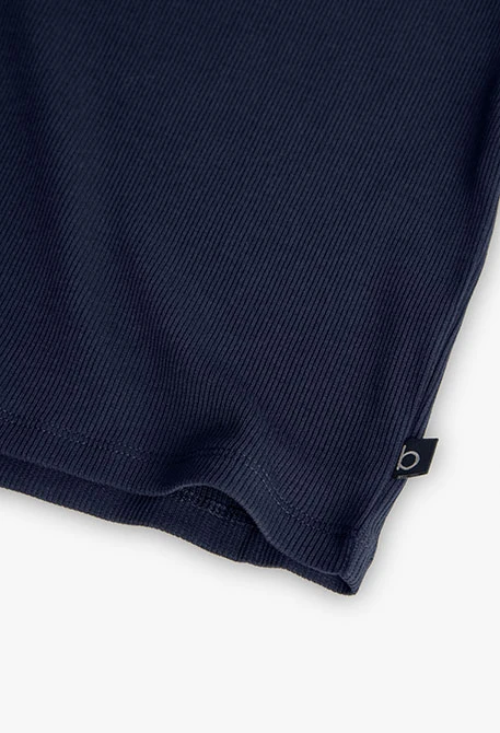 Camiseta básica de punto para niña en color azul marino