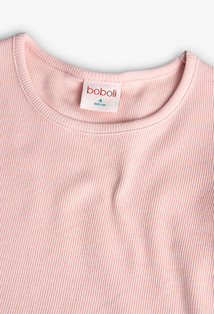 Girl's basic jersey T-shirt in pink