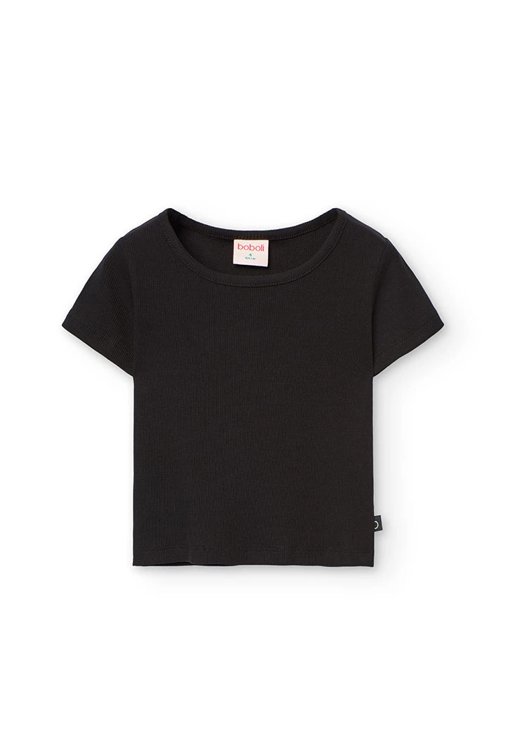 Mädchen-Strickshirt in Schwarz