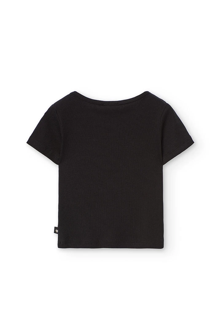 Mädchen-Strickshirt in Schwarz