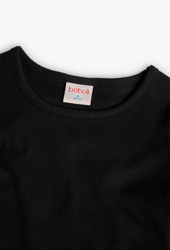 Mädchen-Strickshirt in Schwarz