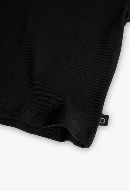 Camiseta de punto para niña en color negra