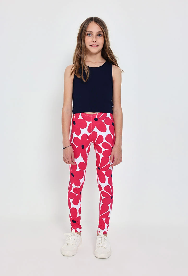 Basic knitted top for girls in navy blue.
