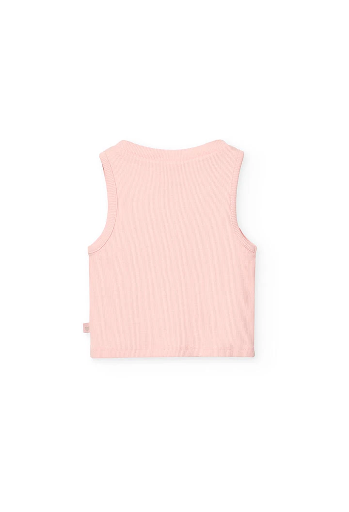 Basic-Stricktop für Mädchen in Rosa
