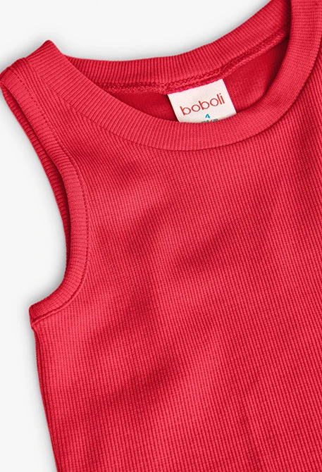 Top básicos de punto para niña en color fresa