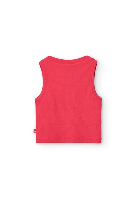 Top básicos de punto para niña en color fresa