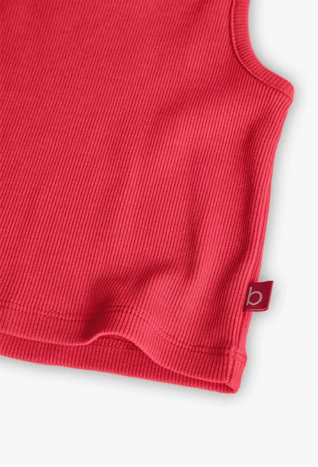 Top básicos de punto para niña en color fresa