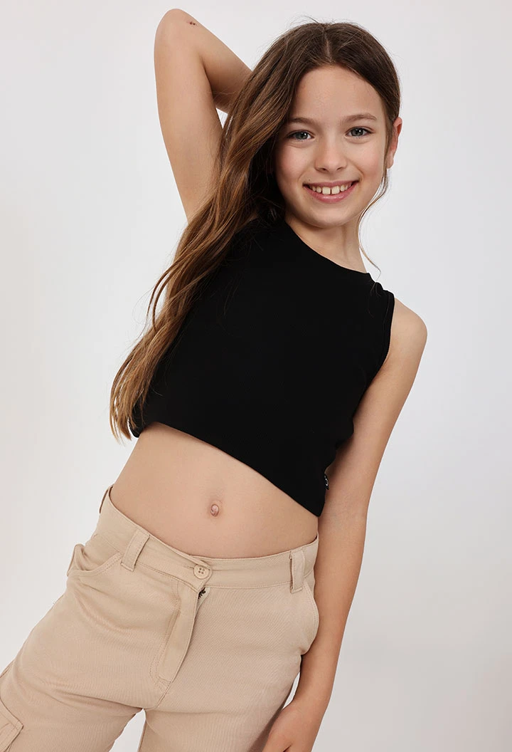 Girl\'s basic black knit top