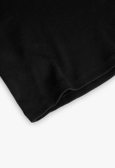 Mädchen Basic-Stricktop in Schwarz