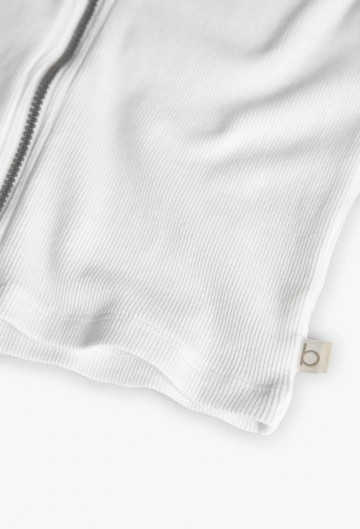 Veste basique en maille pour fille de couleur blanche