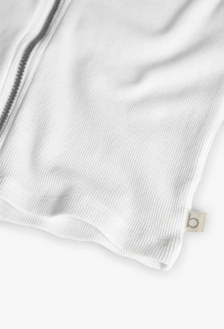 Chaqueta básica de punto para niña en color blanca