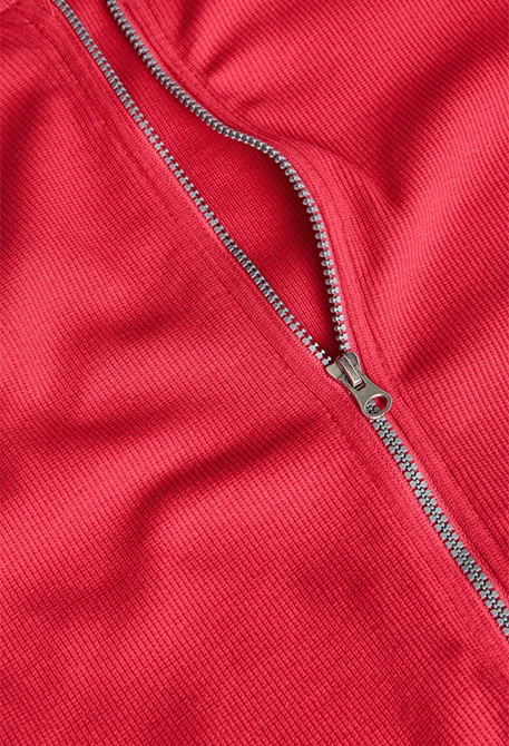 Girls basic knitted jacket in strawberry colour